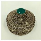 Antique .925 Sterling Silver Tibetan Trinket Box