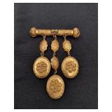 Amazing Vintage 3-Locket Brooch