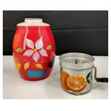 VTG Bartlett Collins Red Glass Cookie Jar & More