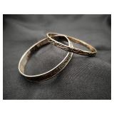 Vintage Floral .925 Sterling Bangle Bracelets