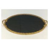 Ornate Gold Vintage Mirrored Vanity Tray