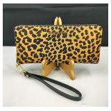 New Michael Kors Jet Set Calf Hair Leopard Wallet