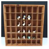 Miniature Shelf & Vintage Chickens & Geese