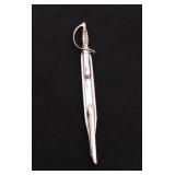 Vintage Sterling Silver Sword Tie Clip