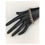 Ruby Emerald & Sapphire .925 Sterling Bracelet