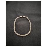 .925 Sterling Silver Rope Chain Bracelet