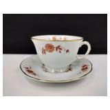 VTG Bernard Limoges B & Co Zinnias Teacup/Saucer