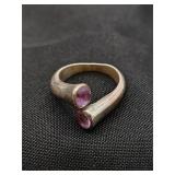 .925 Sterling Silver & Amethyst Ring Size 8