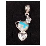 .925 Sterling Silver & Larimer Stone Pendant