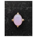 .925 Sterling Silver & Lavender Chalcedony Ring
