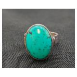 .925 Sterling Silver & Turquoise Ring Size 6.75
