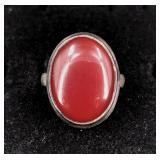 .925 Sterling Silver Carnelian Stone Ring Size 7