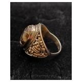 .925 Sterling Silver & Turritella Agate Ring S/7.5