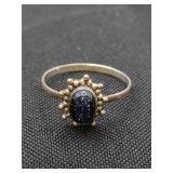 .925 Sterling Silver & Bue Sunstone Ring