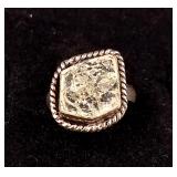 .925 Sterling Silver "Diamond" Crystal Ring S/8.5
