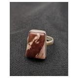 .925 Sterling Silver Peanut Wood Jasper? Ring