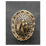 .925 Sterling Silver & Turritella Agate? Ring