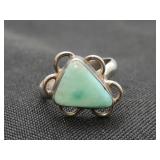 .925 Sterling Silver & Larimar Stone Ring Size 8