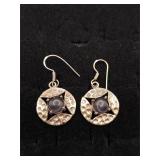 .925 Sterling Silver Light Amethyst Stone Earrings