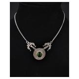 .925 Sterling Silver Peridot Pendant Necklace