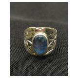 .925 Sterling Silver & Blue Moonstone Ring
