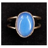 .925 Sterling Silver & Lavendar Jade Stone Ring