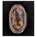.925 Sterling Silver & Turritella Agate Ring S/7.5