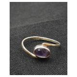 .925 Sterling Silver & Amethyst Ring Size 6