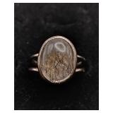 .925 Sterling Silver & Black Rutile Quartz Ring