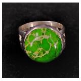 .925 Sterling Silver Ocean Jasper Stone Size 8