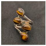 .925 Sterling Silver & Tigers Eye Ring Size 7.25