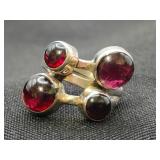 .925 Sterling Silver Dark Amethyst Ring Size 7