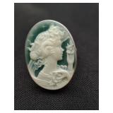 VTG .925 Sterling Silver Cameo Ring Size 7.5