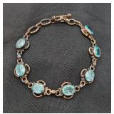 .925 Sterling Silver & Topaz Bracelet