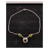 .925 Sterling Silver Black Onyx/Green Peridot N/C