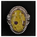.925 Sterling Silver Atlantisite Stone Ring