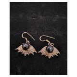 .925 Sterling Silver Black Onyx Stone Earrings