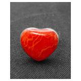 .925 Sterling Silver & Carved Jasper Ring S/6.75