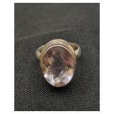 .925 Sterling Silver Light Pink Crystal Quartz