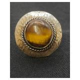 .925 Sterling Silver & Tigers Eye Statement Ring