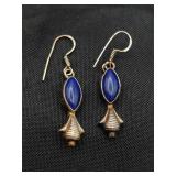 .925 Sterling Silver & Lapis Lazuli Earrings
