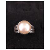.925 Sterling Silver & Freshwater Pearl Ring