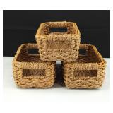 3 Woven Baskets / Bread Baskets