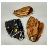 Rawlings Wilson & Vintage Baseball Mitts Gloves