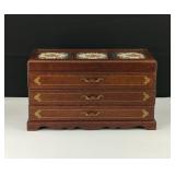 Vintage 2 Drawer Lidded Musical Jewelry Box