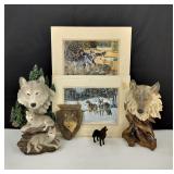 VTG Andrew Kiss Wolf Prints Resin Figures Plus