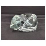 Vintage Indiana Glass Sleeping Cat Candle Holder