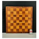 1977 Handcrafted Large Wood Chess/Checkerboard