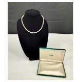 Vintage Natural Pearl & Sterling Clasp Necklace