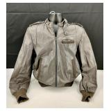 Vintage Aberdeen Gray Leather Jacket Size 38